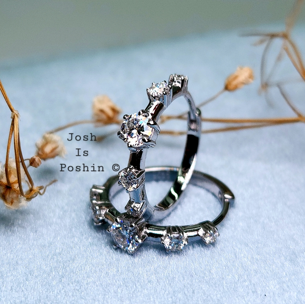 1CTW Moissanite Hoop Earrings In Sterling Silver